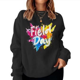 Field Trip Vibes Field Day Fun Day Colorful Teacher Student Women Sweatshirt - Seseable