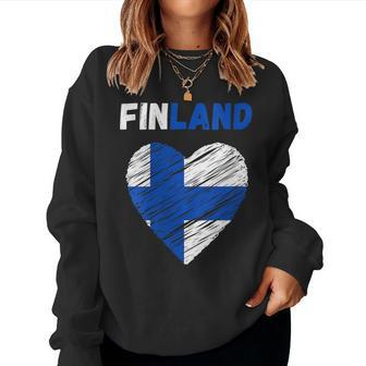 Finland Flag Holiday Finland Heart Finnish Flag Women Sweatshirt - Thegiftio UK