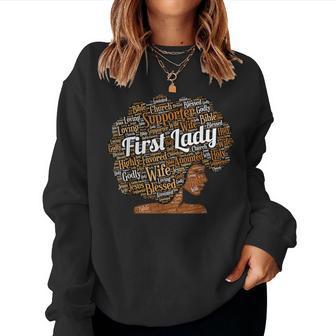 First Lady Pastor's Wife Black Woman Afro Women Sweatshirt - Thegiftio UK