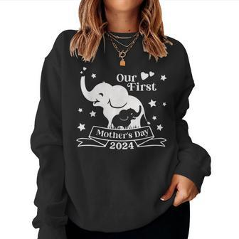 Our First Mother's Day 2024 My First Mother's Day For Moms Women Sweatshirt - Monsterry