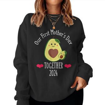 Our First Mother's Day 2024 Retro Vintage Avocado Women Sweatshirt - Monsterry UK