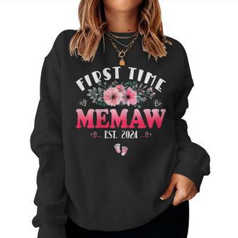 First Time Memaw 2024 Mother's Day Soon To Be Memaw Women Sweatshirt - Monsterry DE