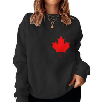 Flag Of Canada Red Maple Leaf Canadian Flags Women Women Sweatshirt - Thegiftio UK