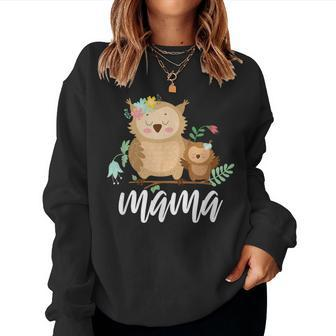 Floral Owl Mom & Baby Mama Animal Mother's Day Owls Lover Women Sweatshirt - Monsterry UK