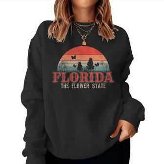 Florida The Flower State Proud Floridian Flower Field Women Sweatshirt - Monsterry