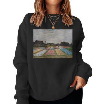 Flower Beds In Holland Bulb Fields Vincent Van Gogh Tulips Women Sweatshirt - Monsterry