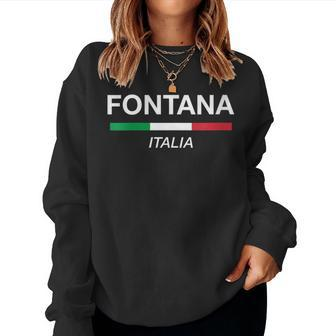 Fontana Italian Name Italy Flag Italia Family Surname Women Sweatshirt - Seseable
