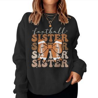 Football Sister Vintage Sport Lover Sister Mothers Da Women Sweatshirt | Mazezy