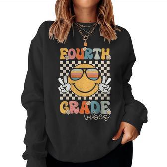 Fourth Grade Vibes Smile First Day Of School 4Th Grade Team Women Sweatshirt - Thegiftio UK