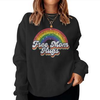 Free Mom Hugs Rainbow Bisexual Lesbian Lgbt Flag Pride Month Women Sweatshirt - Seseable
