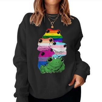 Amphibians Frogs Lgbt Rainbow Gay Pride Women Sweatshirt - Thegiftio UK