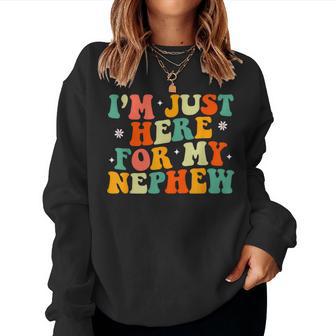 Aunt Life Auntie Groovy I'm Just Here For My Nephew Women Sweatshirt - Monsterry AU