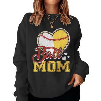 Ball Mom Softball Baseball For Women Sweatshirt - Monsterry