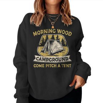 Camping Tent Morning Woods Campground Camping Women Sweatshirt - Monsterry