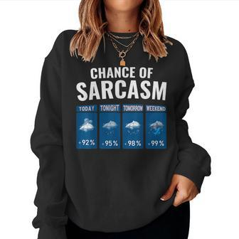 Chance Of Sarcasm Humor Fun Sarcastic Women Women Sweatshirt - Monsterry AU