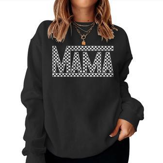 Checkered Mama Black White Women Women Sweatshirt - Monsterry