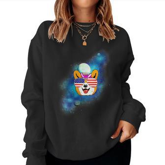 Corgi In Space Women Sweatshirt - Monsterry DE