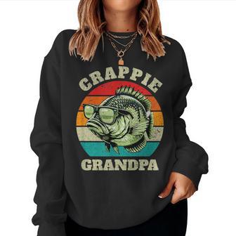 Crappie Grandpa Retro Fishing Sarcastic Dad Mens Women Sweatshirt - Thegiftio UK