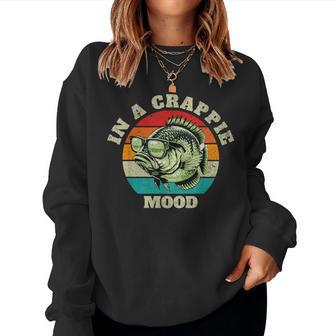 In A Crappie Mood Retro Fishing Sarcastic Dad Mens Women Sweatshirt - Thegiftio UK