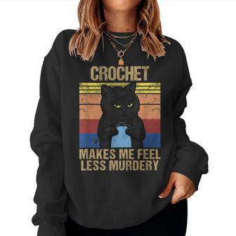 Crochet Mom Makes Me Feel Less Murdery Vintage Women Sweatshirt - Monsterry UK