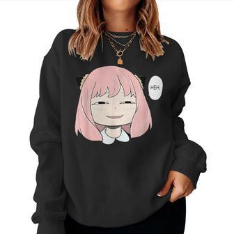 A Cute Girl Emotion Smile Heh For Family Holidays Women Sweatshirt - Seseable