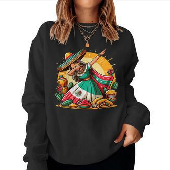 Dabbing Mexican Poncho Sombrero Cinco De Mayo Girl Boy Women Sweatshirt - Monsterry UK
