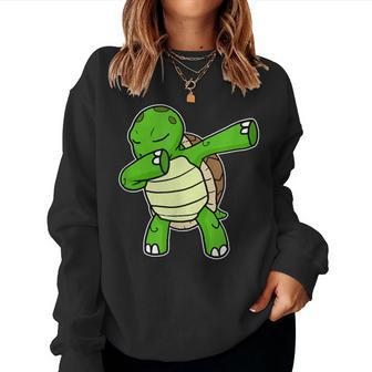 Dabbing Turtle Dab Dance Cool Sea Turtle Lover Women Sweatshirt - Monsterry DE