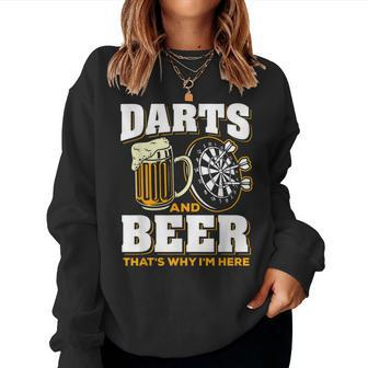 Dart And Beer Lover Graphic Darts Player Women Sweatshirt - Thegiftio UK