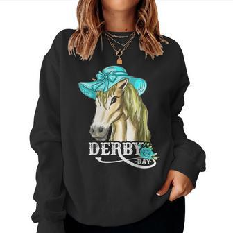 Derby Day 2024 Fascinator Hat Horse Racing Lover Women Sweatshirt - Monsterry UK