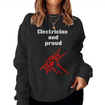 Electrician And Proud Fathers Day Women Sweatshirt - Monsterry DE
