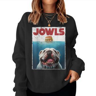 English Bulldog Jowls British Bully Burger Dog Mom Dad Women Sweatshirt | Mazezy UK