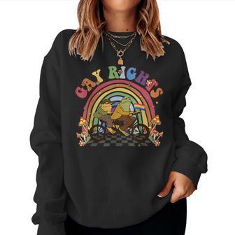 Frog Gay Rights Lgbt Rainbow Pride Month Women Sweatshirt - Thegiftio UK