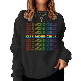 Gay Lesbian Pride Lgbt Kiss More Girls Feminist Pride Women Sweatshirt - Monsterry
