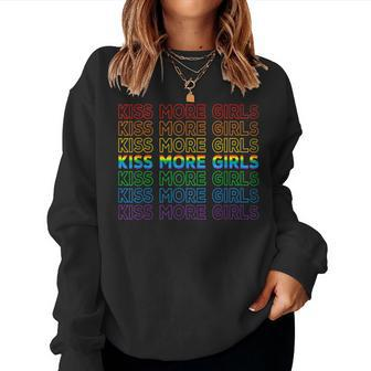 Gay Lesbian Pride Lgbt Lovers Feminist Kiss More Girls Women Sweatshirt - Monsterry CA