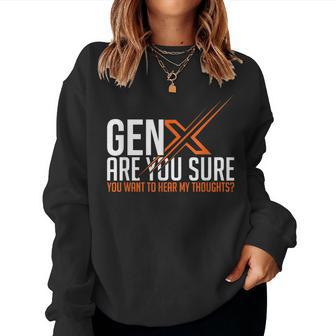 Generation X Humor 60S 70S Gen-Xers Sarcastic Gen X Women Sweatshirt - Monsterry UK