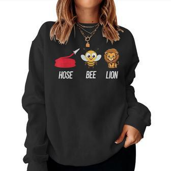 Hose Bee Lion Firefighter Animal Lover Women Sweatshirt - Monsterry