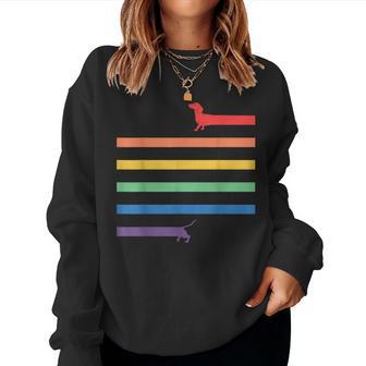 Lgbt Gay Pride Dachshund Rainbow Flag Dog S Sweatshirt Frauen - Geschenkecke