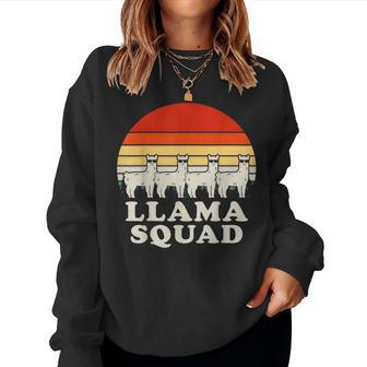 Llama Squad Sunglasses Cool Llamas Vintage Women Sweatshirt - Monsterry DE