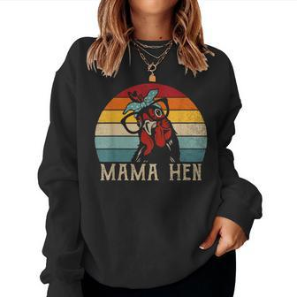 Mama Hen Vintage Retro Chicken Mom Mother Women Sweatshirt - Monsterry