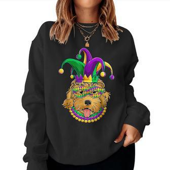 Mardi Gras Dog Apparel Golden Doodle Dog Mom Dad Women Sweatshirt - Monsterry AU