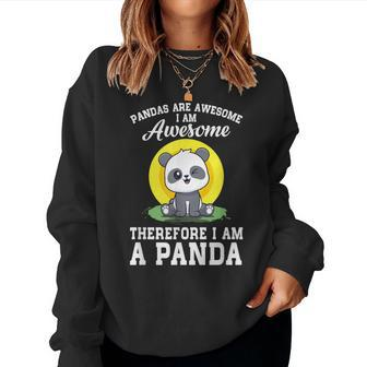 Pandas Animal Zoo Pandas Are Awesome Cute Panda Bear Women Sweatshirt - Thegiftio UK