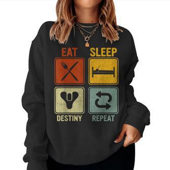 Retro For Eat Sleep Destiny Repeat Women Sweatshirt - Monsterry