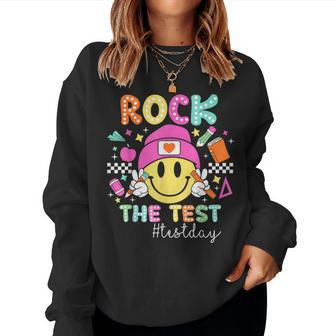 Rock The Test Testing Day Teacher Student Motivational Women Sweatshirt - Seseable