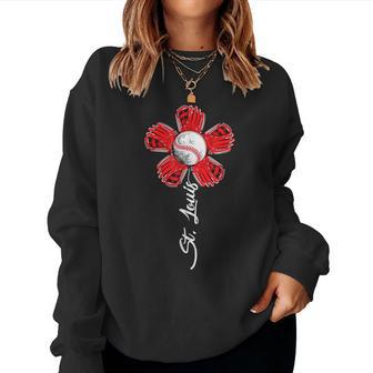 St Louis Flower Souvenir I Love St Louis Women Sweatshirt - Seseable
