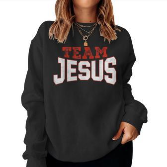 Team Jesus Christian Faith Pray God Religious Women Sweatshirt - Seseable