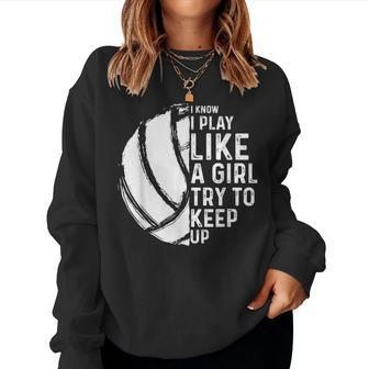 Volleyball Girls Youth N Sports Lovers Women Sweatshirt - Monsterry CA