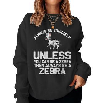 Zebra Themed For African Wildlife Safari Women Sweatshirt - Monsterry DE