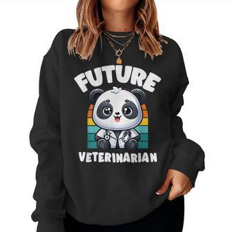 Future Veterinarian Panda Animal Care Graphic Women Sweatshirt - Monsterry CA