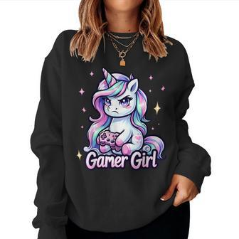 Gamer Girl Unicorn Cute Gamer Unicorn Girls Women Women Sweatshirt - Thegiftio UK