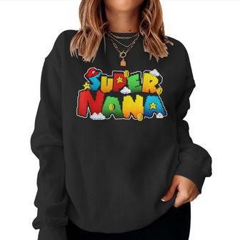 Gamer Super Nana Family Matching Game Super Nana Superhero Women Sweatshirt - Monsterry UK